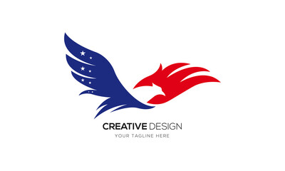 Speed eagle flying phoenix creative logo