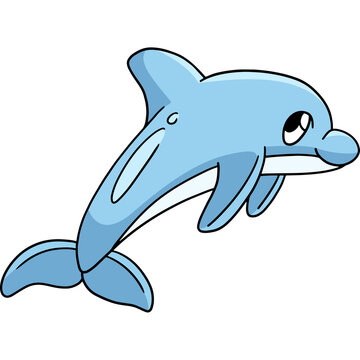 Dolphin Cartoon Colored Clipart Illustration