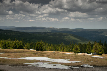 View of Karkonosze mountains from Hala Szrenicka