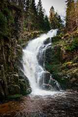 Kamieńczyk waterfall in Karkonosze mountains.