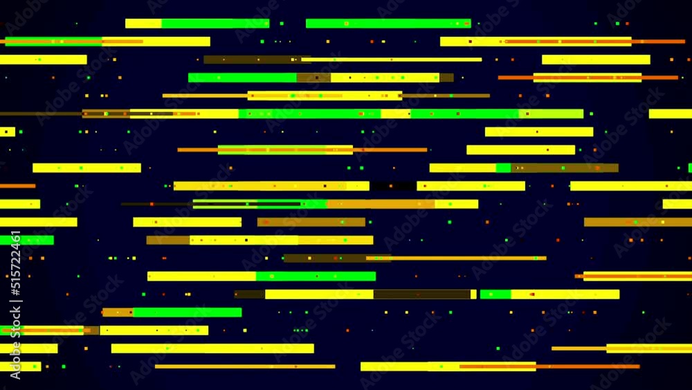 Poster green and black background. motion.bright multicolored small glowing lines in the animation move in 