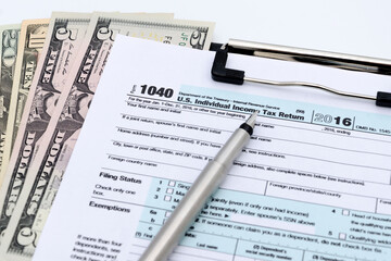 1040 individual tax form. Business concept