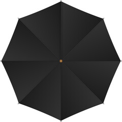 Black umbrella vector illustration isolated - obrazy, fototapety, plakaty