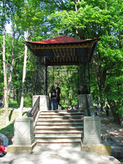 Chinese bridge in the Alexandria park in Belaya Tserkov, Ukraine