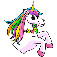 Unicorn Cartoon Colored Clipart Illustration