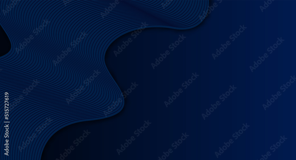 Poster modern wave curve abstract dark blue background, blending curve lines wave. vector illustration.