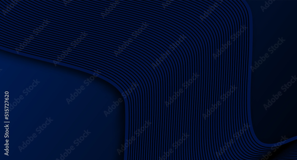 Poster modern wave curve abstract dark blue background, blending curve lines wave. vector illustration.