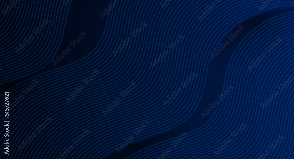Poster modern wave curve abstract dark blue background, blending curve lines wave. vector illustration.