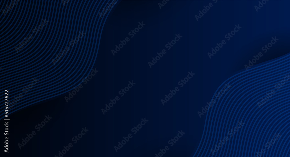 Poster modern wave curve abstract dark blue background, blending curve lines wave. vector illustration.