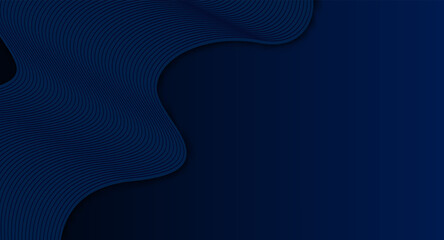 modern wave curve abstract dark blue background, blending curve lines wave. Vector illustration. 