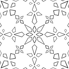 Seamless hand-drawn pattern. Abstract black and white geometric graphic design line pattern.