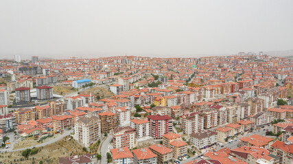 Fototapeta na wymiar Aerial view of destroyed and ruin slums.Ankara TURKEY.