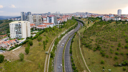 Aerial view of Ankara,TURKEY.City landscape.