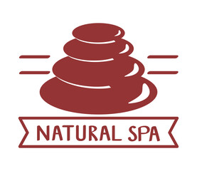 spa emblem with stones