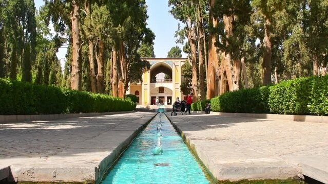 Kashan, Iran - 27th may, 2022: traditional persian Fin garden Kashan, Iran