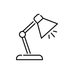 Office desk lamp. Desktop electric. Vector illustration in flat design. Isolated on white background. Electric lamp.