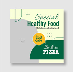Healthy special food menu promotion social media flyer or Instagram post template, food menu instagram post collection