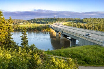 The Quesnell Bridge, Edmonton, Alberta, Canada - obrazy, fototapety, plakaty
