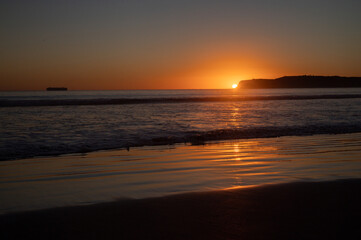 Sunset on Coronado Beach, San Diego, California.