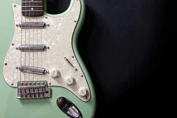 Fototapeta na wymiar Electric Guitar close-up front view landscape