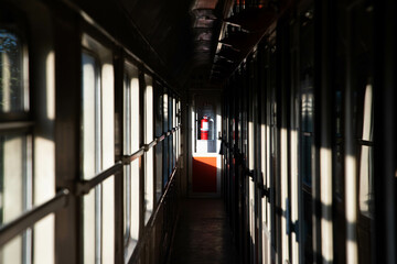 person travelling by train slow travel concept