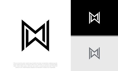 Initials M. MW logo design. Initial Letter Logo.	