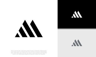 Initials M logo design. Initial Letter Logo.	