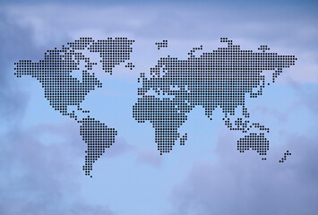 Obraz premium Eine einfache Weltkarte im Fotoformat, alles gerastert. 