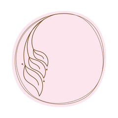 pink circular floral badge