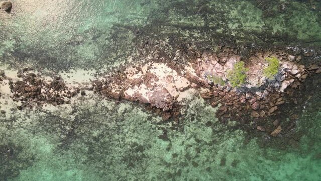 The aerial views of Koh Khai Nok and Koh Khai Nui islands in Thailand