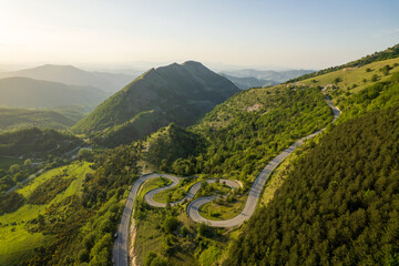 View of monte Nerone slope in Marche Region in Italy