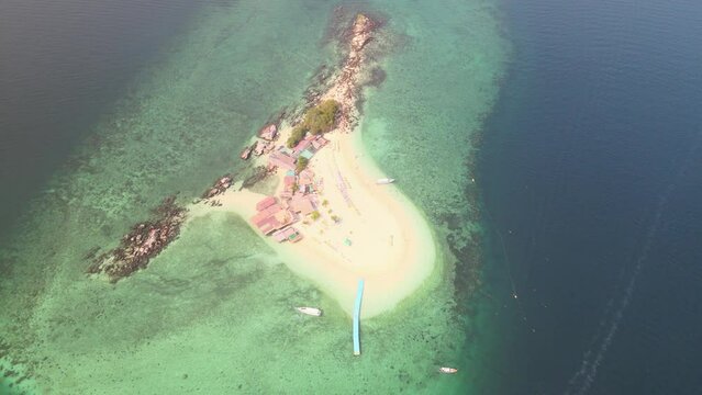 The aerial views of Koh Khai Nok and Koh Khai Nui islands in Thailand