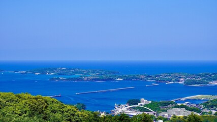 壱岐の岳ノ辻展望台から見える朝の風景