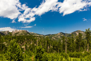 View from the Needles Highway in Summer, Custer State Park, South Dakota