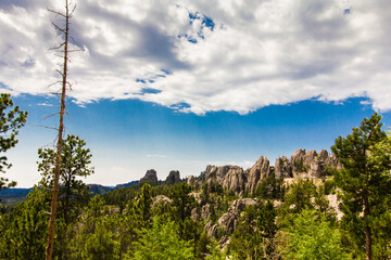 View from the Needles Highway in Summer, Custer State Park, South Dakota