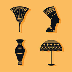 four egypt culture silhouettes