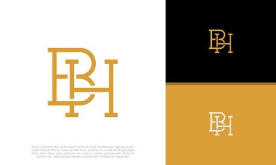Initials BH logo design. Initial Letter Logo.	