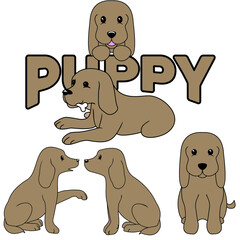 Dog puppy cute logo Vector design