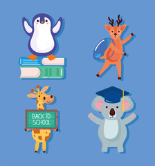 four back to school icons