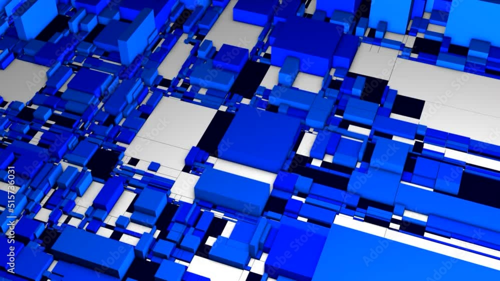 Poster blue and brown background. motion.squares and rectangles of different sizes that expand in abstracti