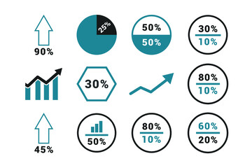 statistics percentage pie chart vector icon illustration sign 