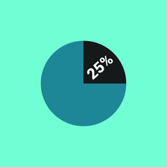 statistics percentage pie chart vector icon illustration sign 
