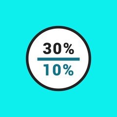 statistics percentage pie chart vector icon illustration sign 