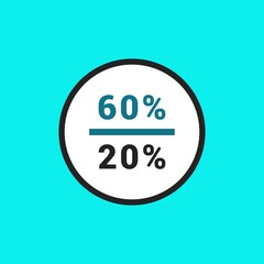 statistics percentage pie chart vector icon illustration sign 