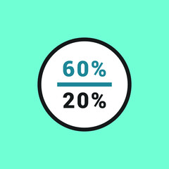 statistics percentage pie chart vector icon illustration sign 