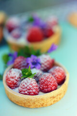 tartelette à la framboise	
