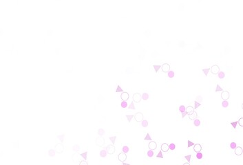Light Pink vector pattern with polygonal style with circles.