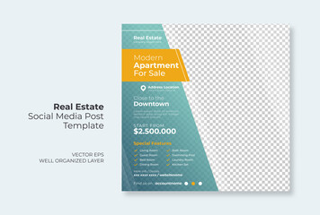 Real estate or property trendy editable template. house for sale social media post template