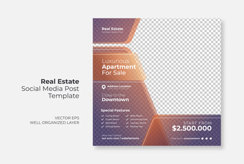 Real estate or property trendy editable template. house for sale social media post template