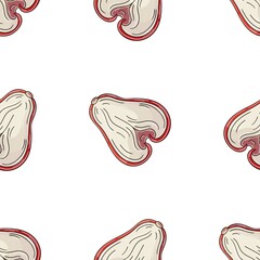 Seamless pattern with tropical fruits. Illustration in hand draw style